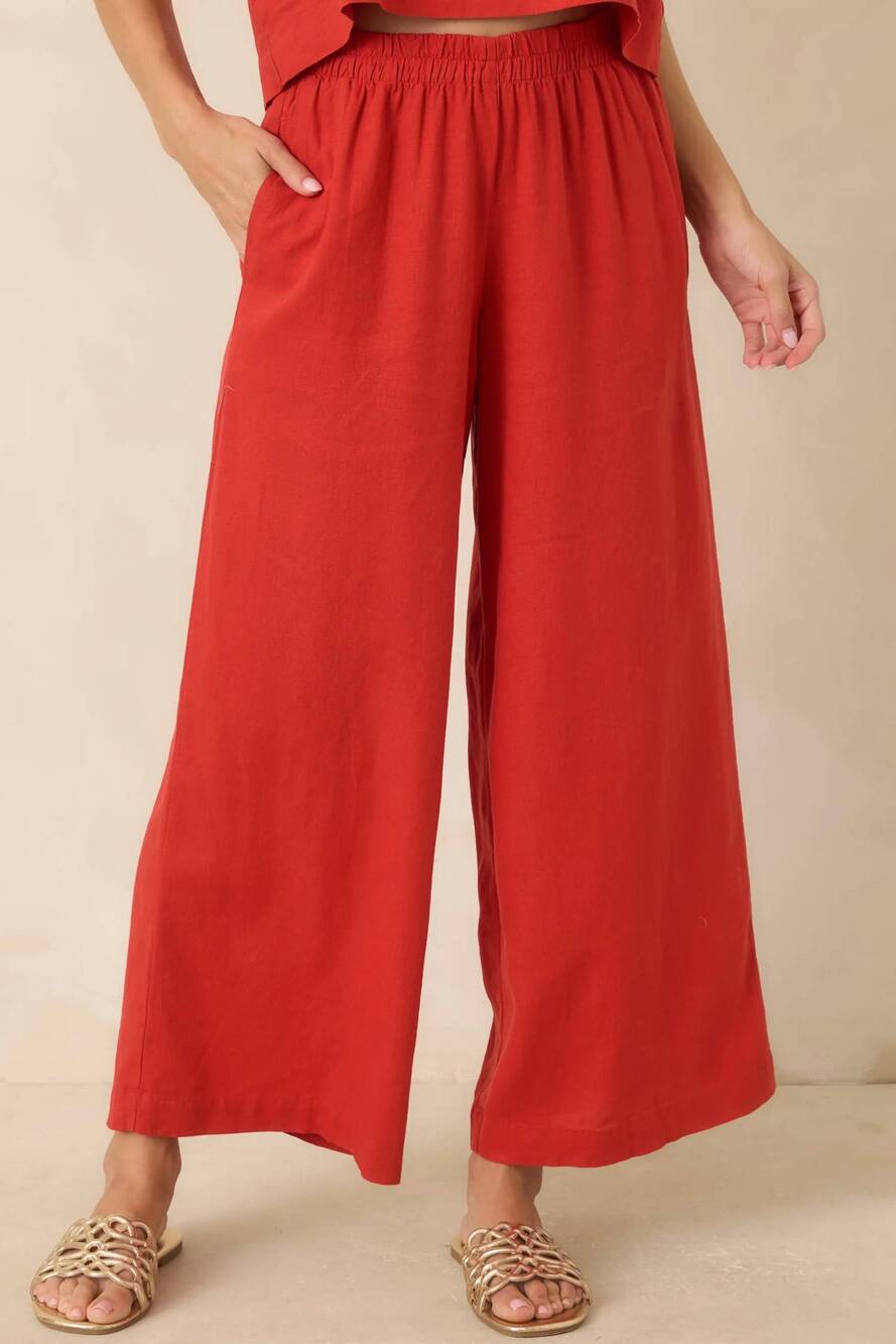 NEW Z SUPPLY scout linen pants in chili pepper